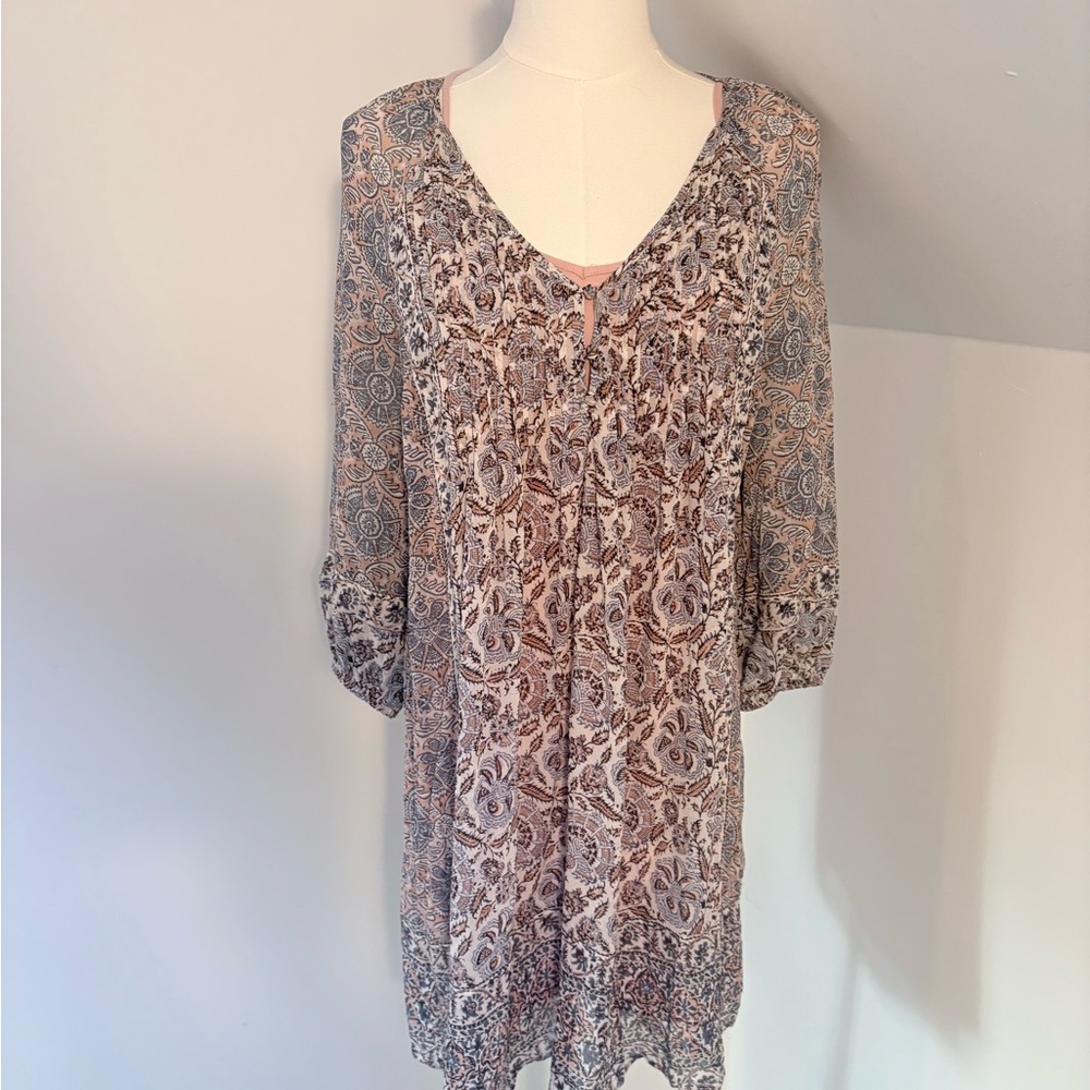 Joie loose & flowy 3/4 sleeve dress w/ separate slip